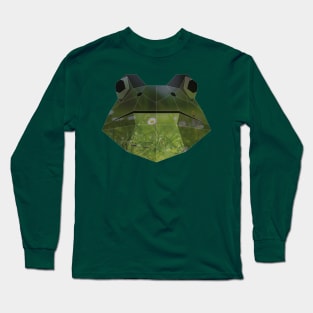 Frog Low Poly Double Exposure Art Long Sleeve T-Shirt